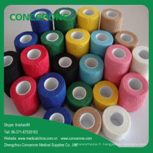 Bandage élastique cohésif non tissé médical coloré